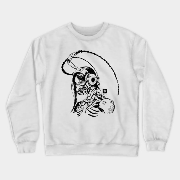 Roach Cyber Girl Crewneck Sweatshirt by Novanim